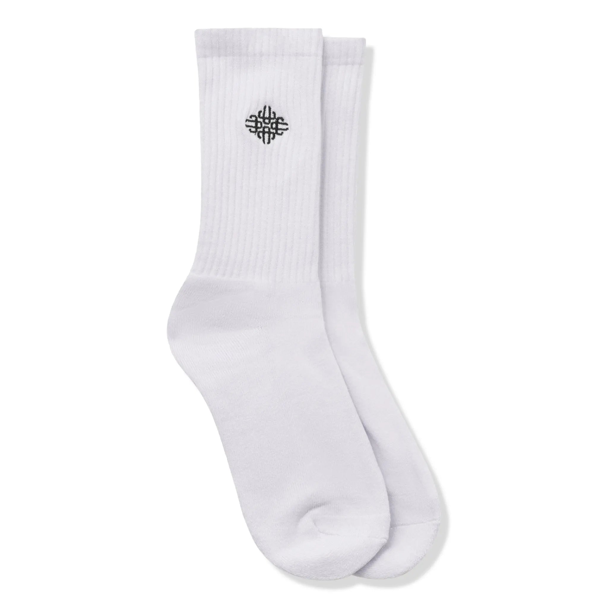 Front View of The Couture Club Emblem Sports White Socks